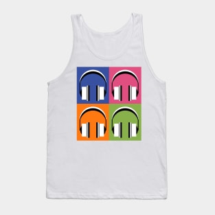 Headphones in bright colours Tank Top